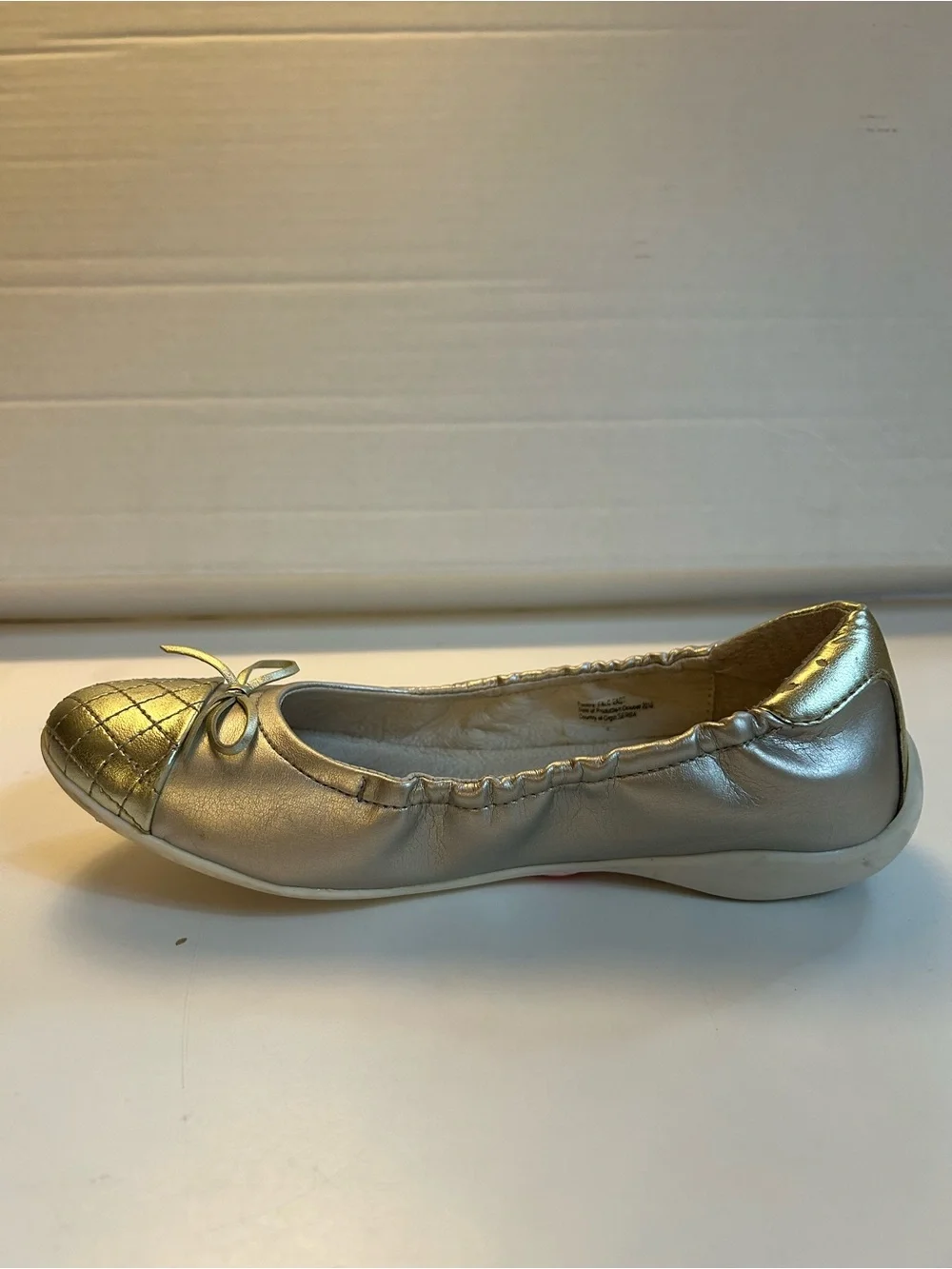 Naturino Metallic Gold/Silver Ballet Flats  Big Girls size 36 (US 4-4.5)